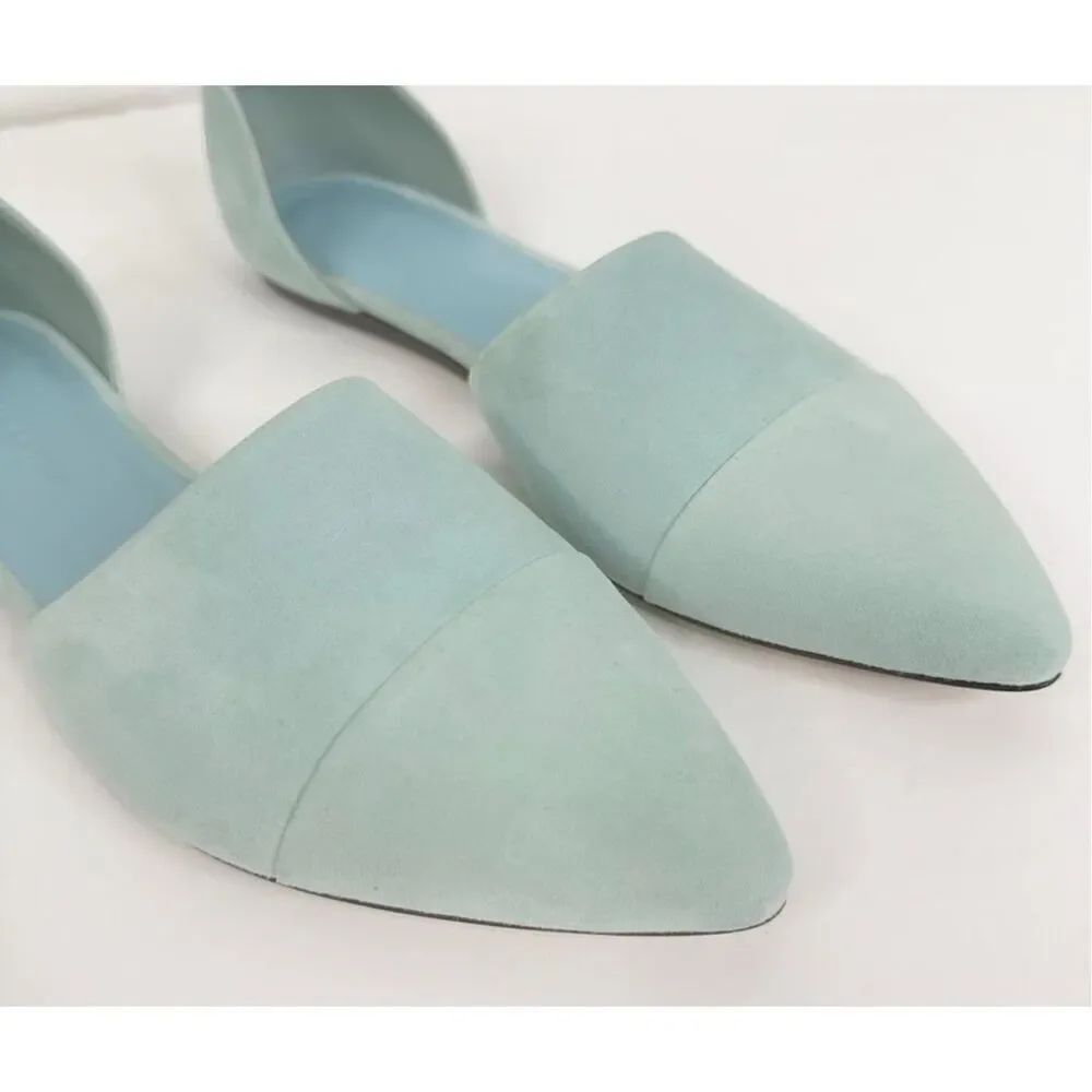 Jenni Kayne, D'Orsay suede Flatโin sky, Sz 37 $495